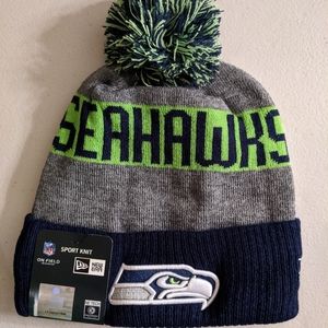 Seattle Seahawks Knit Beanie with Pom Pom - NFL